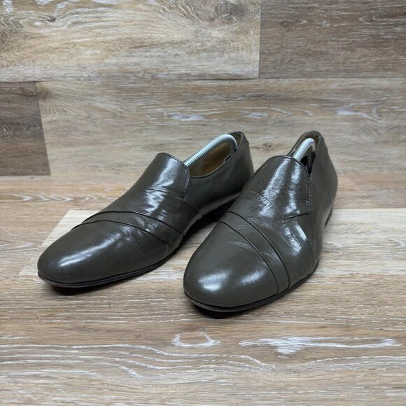 Men's Gray Leather Loafers - Picture 1 of 6